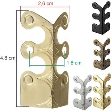 vlrbfl Baseboard Corner Protectors for Furniture, Brass Corner Protectors Baseboard, Skiffers Baseboard Corner Protectors, Solid Brass Skirting Board Corner Protectors (8 Pcs,Brass)
