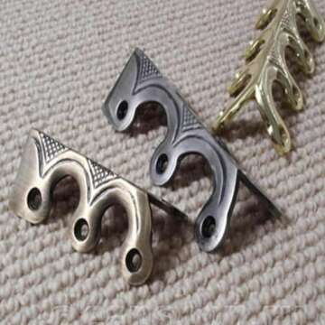 vlrbfl Baseboard Corner Protectors for Furniture, Brass Corner Protectors Baseboard, Skiffers Baseboard Corner Protectors, Solid Brass Skirting Board Corner Protectors (8 Pcs,Brass)