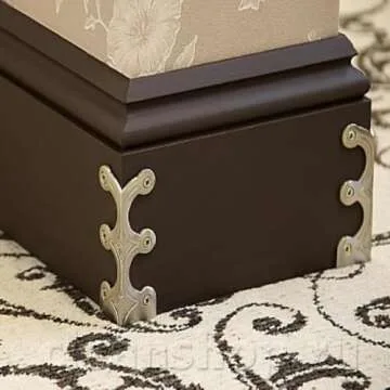 vlrbfl Baseboard Corner Protectors for Furniture, Brass Corner Protectors Baseboard, Skiffers Baseboard Corner Protectors, Solid Brass Skirting Board Corner Protectors (8 Pcs,Brass)