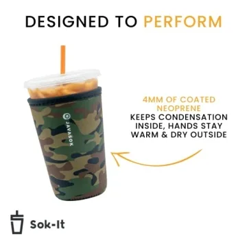 Java Sok Iced Coffee & Soda Sleeve - Abstract Floral