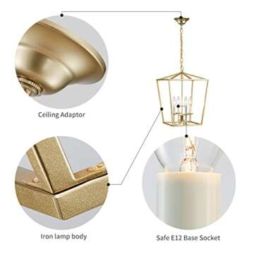 Vintage Lantern Pendant Light - Farmhouse Chandelier for Home