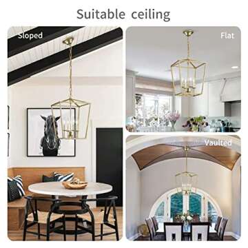 Vintage Lantern Pendant Light - Farmhouse Chandelier for Home