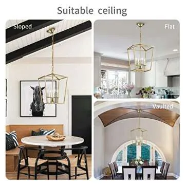 Vintage Lantern Pendant Light - Farmhouse Chandelier for Home