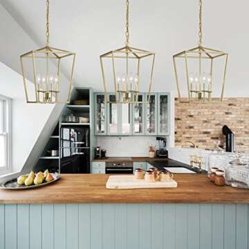 Vintage Lantern Pendant Light - Farmhouse Chandelier for Home