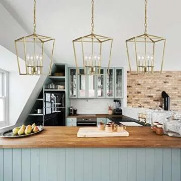 Vintage Lantern Pendant Light - Farmhouse Chandelier for Home