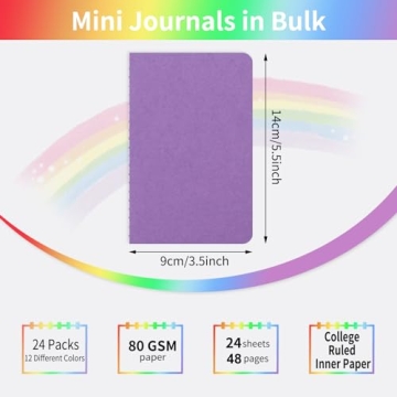 EOOUT 24pcs Mini Pocket Journals in 12 Colors for All Ages
