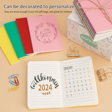 EOOUT 24pcs Mini Pocket Journals in 12 Colors for All Ages