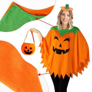 HEYFIZZ Pumpkin Costume with Accessories for Women