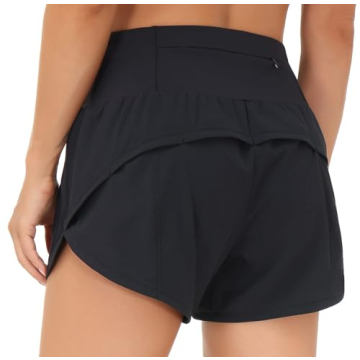 THE GYM PEOPLE Women's High Waisted Running Shorts - Quick Dry, Zipper Pockets