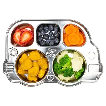 Innobaby Stainless Bus Plate for Healthy Eating Fun