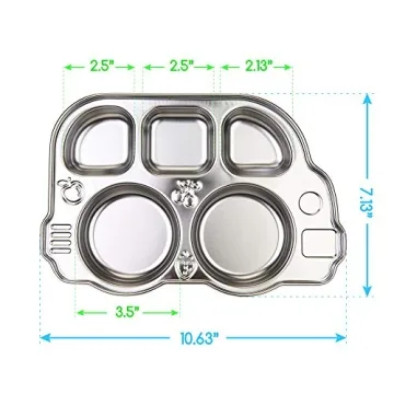 Innobaby Stainless Bus Plate for Healthy Eating Fun