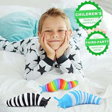 Cevioce Fidget Slug Toy - Sensory Slug Fidget for Kids & Adults - Great Stress Relief