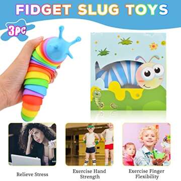 Cevioce Fidget Slug Toy - Fun Sensory Stress Relief Gift
