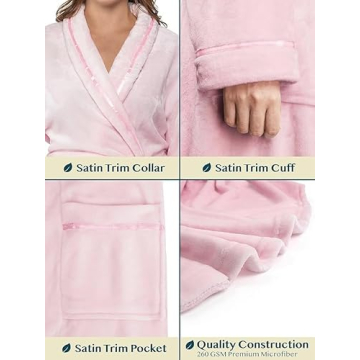PAVILIA Women's Plush Fleece Bathrobe - Cozy, Soft, Elegant