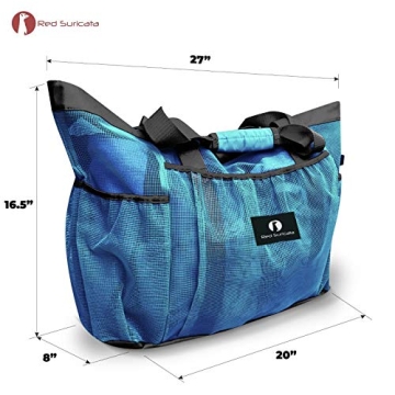 Red Suricata Mesh Beach Bag - Extra Large Durable Tote