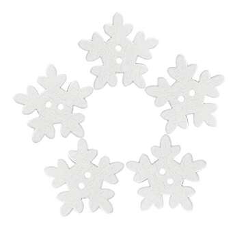 Konsait 150pcs White Snowflake Buttons Assorted 18mm Christmas Wooden Buttons Mini Holiday Collection Snowflakes Buttons Embellishments for Knitting Sewing DIY Scrapbook Crafts Xmas Decoration