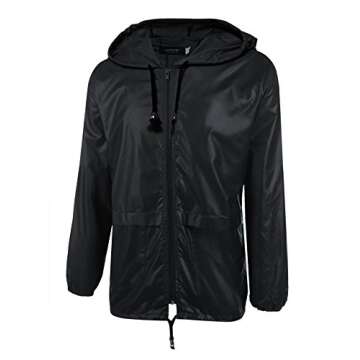 COOFANDY Travel Packable Foldable Raincoat for Men - Lightweight Waterproof Gear