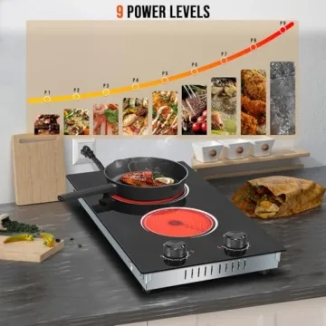 Nefaracy 2 Burner Electric Stove with 2000W Power