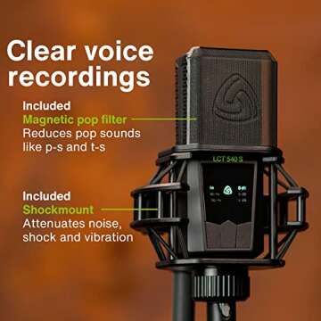 LEWITT LCT 540 S Large-Diaphragm Studio Condenser Microphone - Ultra Low self-Noise - Ideal for Extr...