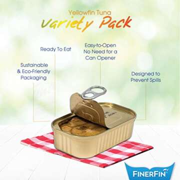 FinerFin Yellowfin Tuna Salad in Organic Olive Oil | Taster's Variety Pack | Premium Canned Tuna Fis...