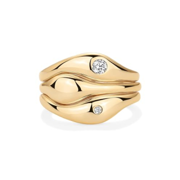 Chunky Gold Stackable Rings Set - PAVOI Jewelry