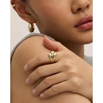 Chunky Gold Stackable Rings Set - PAVOI Jewelry