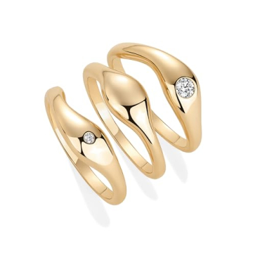 Chunky Gold Stackable Rings Set - PAVOI Jewelry