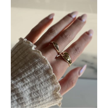 Chunky Gold Stackable Rings Set - PAVOI Jewelry