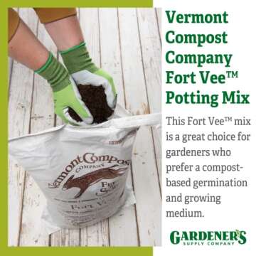 Vermont Compost Company Fort Vee - Organic Potting Soil Mix | High-Nutrient Compost-Based Potting So...