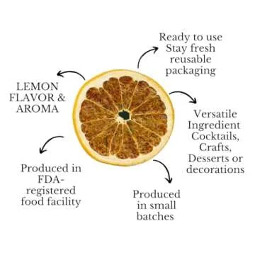 ME Garnish 80 Dehydrated lemons slices | 3.5Oz Dried Lemon slices for Cocktail Garnishes | Dried Fruit Cocktail Garnish | Dried Lemon wheels | Dried Citrus Slices for drink garnish (3.5oz)