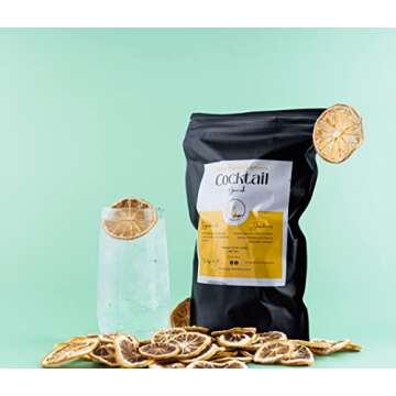 ME Garnish 80 Dehydrated lemons slices | 3.5Oz Dried Lemon slices for Cocktail Garnishes | Dried Fruit Cocktail Garnish | Dried Lemon wheels | Dried Citrus Slices for drink garnish (3.5oz)