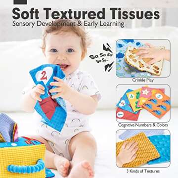 hahalad Montessori Tissue Box Baby Toy for Infants 6-12 Months