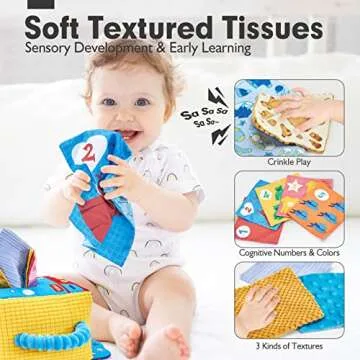 hahalad Montessori Tissue Box Baby Toy for Infants 6-12 Months