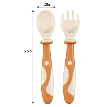 PandaEar Baby Bendable Spoons and Forks Set | Self-Feeding Utensils | BPA Free | 6 Pack