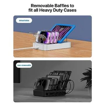 SooPii 6-Port USB C Charging Station for Multiple Devices,2 PD 20W Fast Charging for lPhone 15 and More,6 Charging Cables and 2in1 Holder for IWatch Charger & Air Pods Included