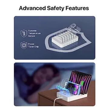 SooPii 6-Port USB C Charging Station for Multiple Devices,2 PD 20W Fast Charging for lPhone 15 and More,6 Charging Cables and 2in1 Holder for IWatch Charger & Air Pods Included