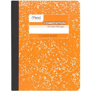Mead Composition Book, 6 Pack of Cute Notebooks, College Ruled paper, Hard Cover 100 sheets (200 Pages) , Pastel Color Notebook,