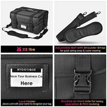BYOOTIQUE Professional Makeup Bag - Large Cosmetic Storage Case