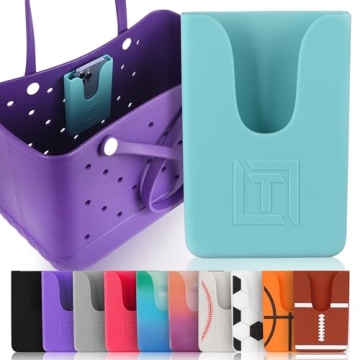 Tributary Brands - Teal Phone Holder for Bogg Bag and Simple Modern Bag - Silicone, Fits All Phone S...