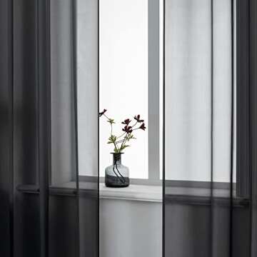 Gorgeous Black Sheer Curtains | 63 Inch Grommet Drapes