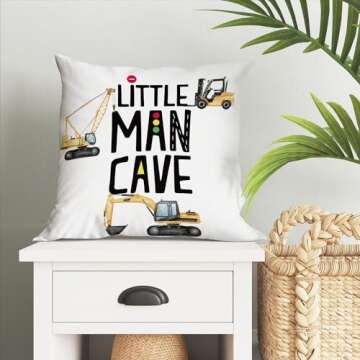 Yuzi-n Construction Trucks Pillow Cases for Boys