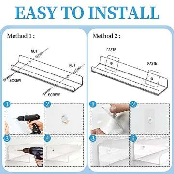Stylish Hmdivor 15'' Acrylic Shelves - Perfect for Home