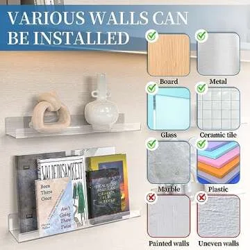 Stylish Hmdivor 15'' Acrylic Shelves - Perfect for Home