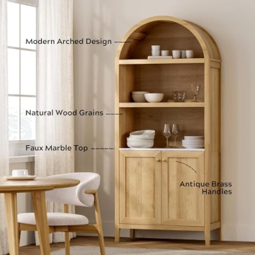 EYYTHUNG 71" Tall Arched Cabinet Modern Farmhouse Storage