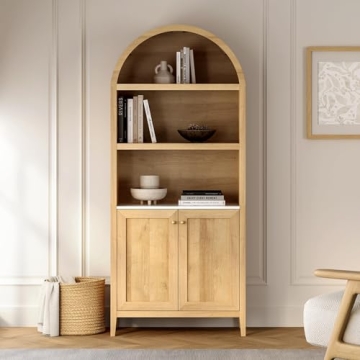 EYYTHUNG 71" Tall Arched Cabinet Modern Farmhouse Storage