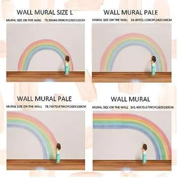 Funlife Vibrant Rainbow Wall Mural Stickers for Kids