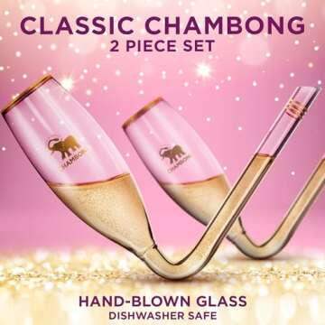 Chambong - Champagne Flutes - Wedding Bachelorette Party Favors - Bridesmaid Proposal Box & Gifts (2 pc with gift box)