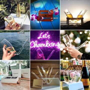 Chambong - Champagne Flutes - Wedding Bachelorette Party Favors - Bridesmaid Proposal Box & Gifts (2 pc with gift box)