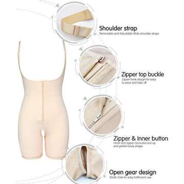 NonEcho Women Full Tummy Control Seamless Slimming Shapewear Bodysuit Butt Lifter Slimmer Plus Size