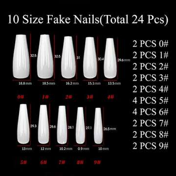 Vaveah Glossy Press on Nails Extra Long - 24 Pcs